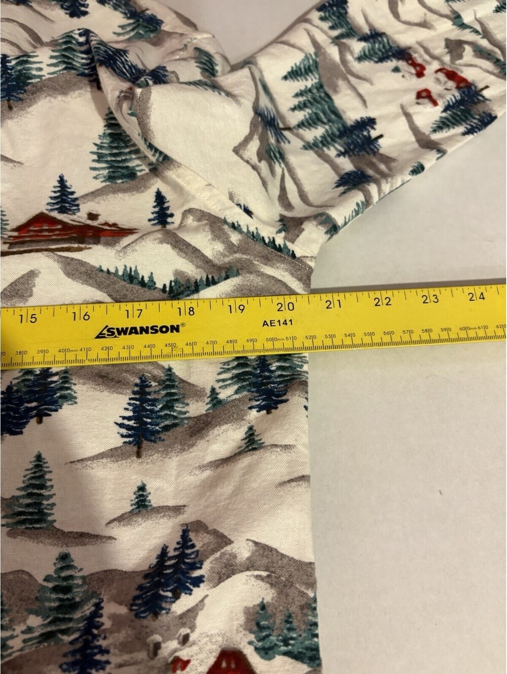 Goodfellow & Co Button Up Shirt Festive Winter Ski Lodge Mountain Landscape MED - Picture 5 of 10